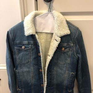 Crewcuts denim jacket w Sherpa lining, size 12